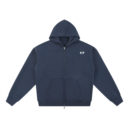 NAVY BLUE DOUBLE ZIP JACKET