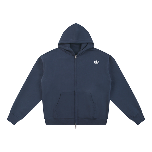NAVY BLUE DOUBLE ZIP JACKET