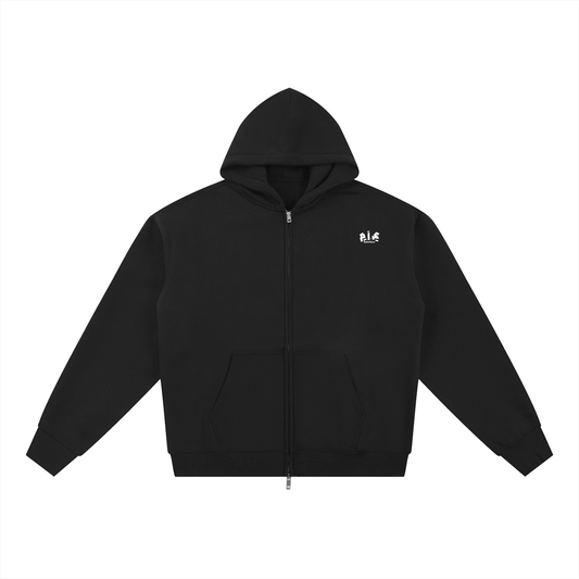 BLACK DOUBLE ZIP JACKET