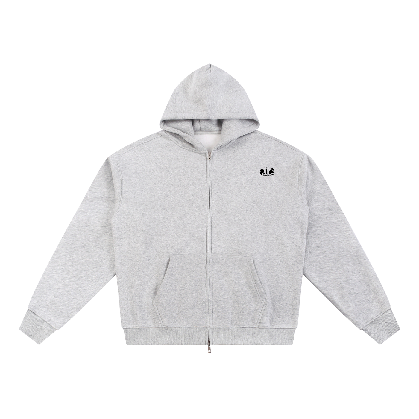 FLOWER GREY DOUBLE ZIP JACKET
