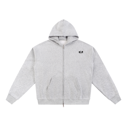 FLOWER GREY DOUBLE ZIP JACKET
