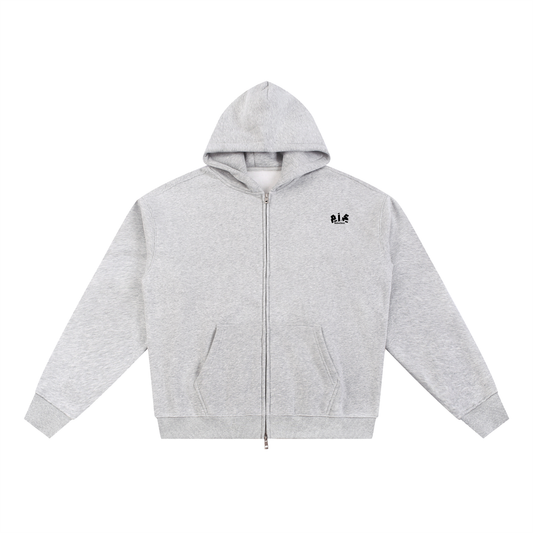 FLOWER GREY DOUBLE ZIP JACKET